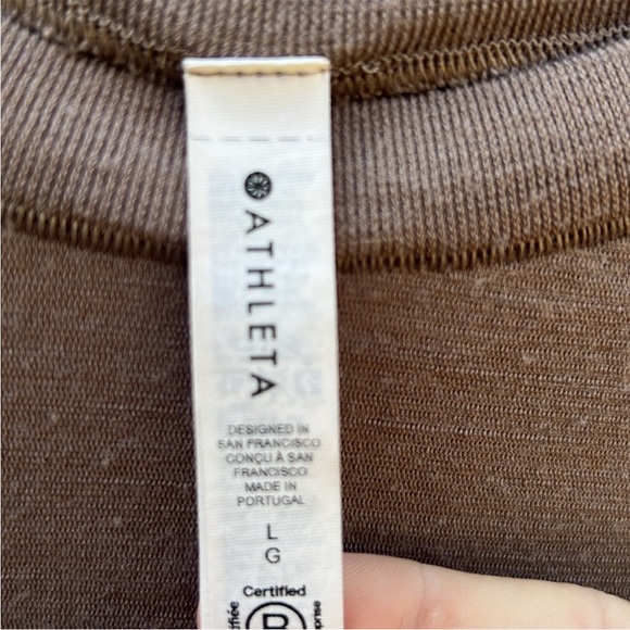 Athleta Ascent Seamless Long Sleeve Top Brown size Large. - Picture 2 of 6